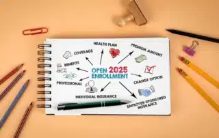 Illustration highlighting key elements of 2025 Medicare changes, including health plans, premiums, and benefits.